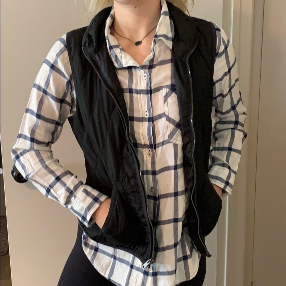 Plaid Flannel with Black Vest